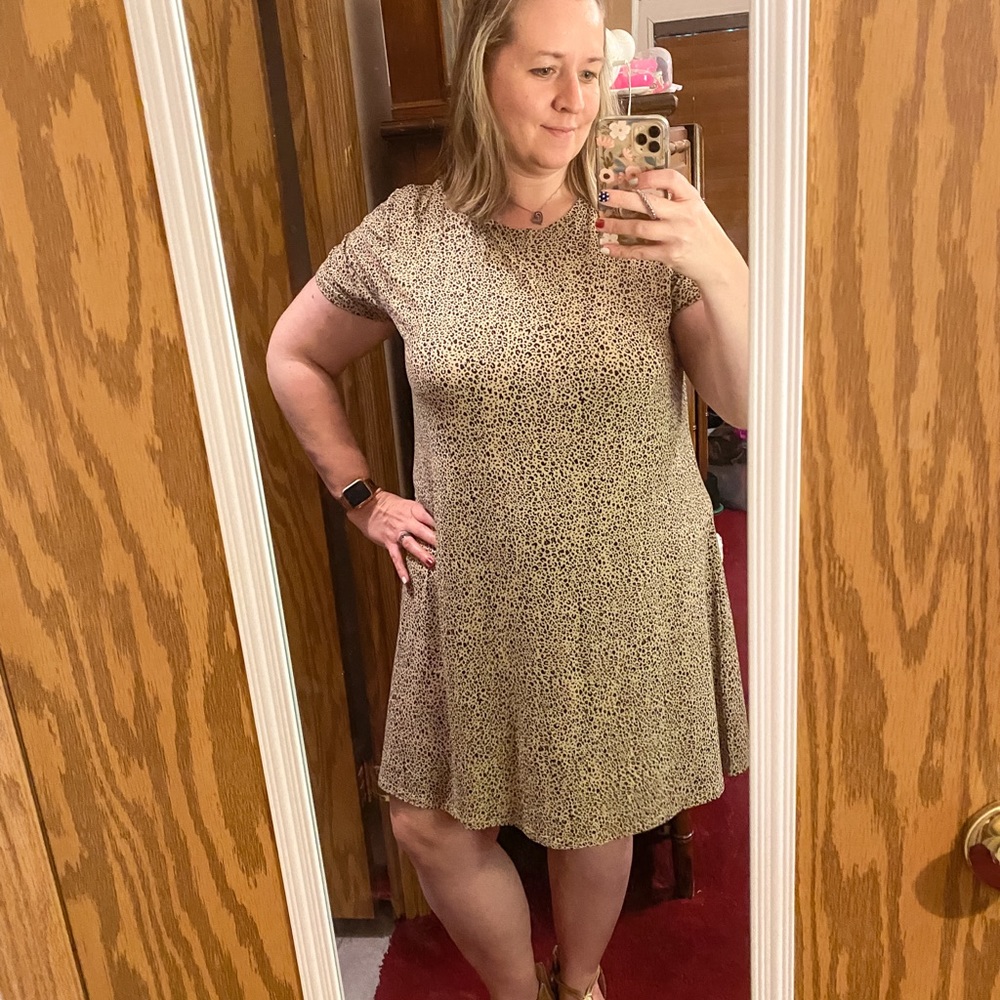 Amazon Essentials leopard print a line shirt dress, super comfy